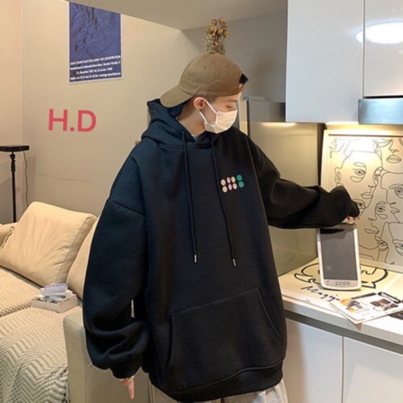 Áo hoodie RUBLAC UlzzangHodie nữ form rộng dài vải nỉ tàu giá rẻ không xù lông hàng quảng châu BST ao thu đông unisex