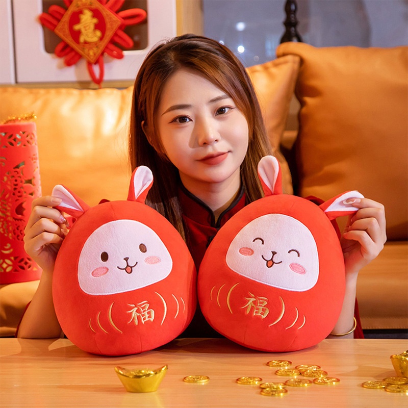 Vỏ Gối In Hình Linh Vật Thỏ May Mắn Cho Bé Gái