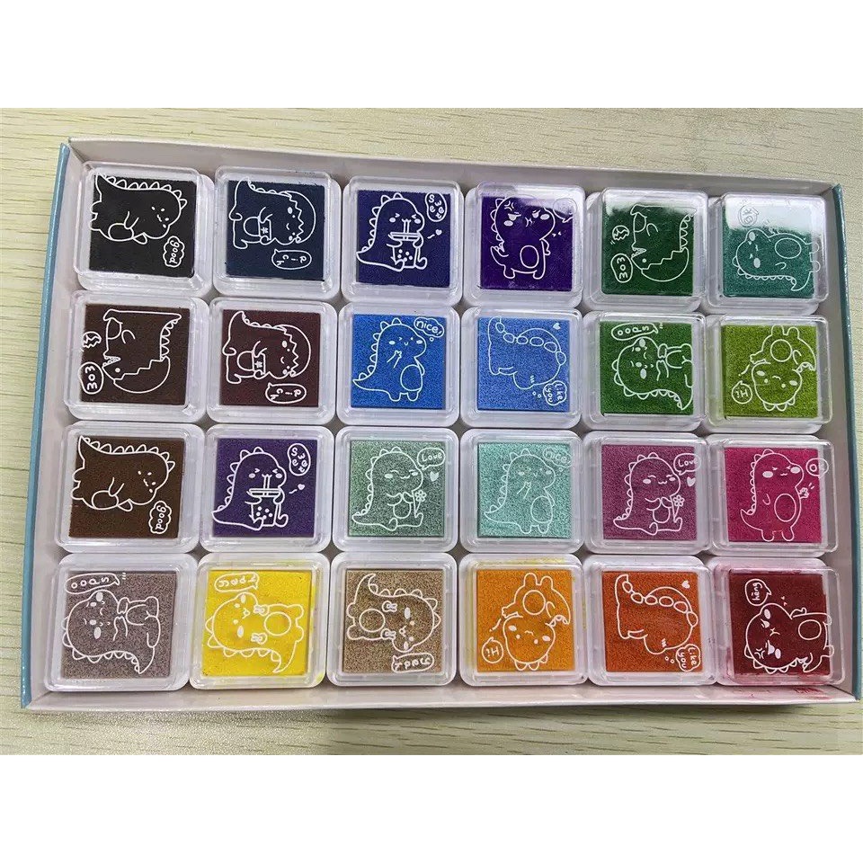 Hộp Màu Vân Tay 24 màu DIY Finger