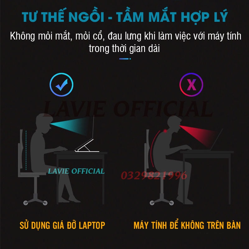 Giá Đỡ Laptop Gấp Gọn LegendBass Tiện Lợi Bỏ Túi, Giá Đỡ Máy Tính Hỗ Trợ Tản Nhiệt, Nâng Góc Độ Màn Hình Chống Mỏi Mắt