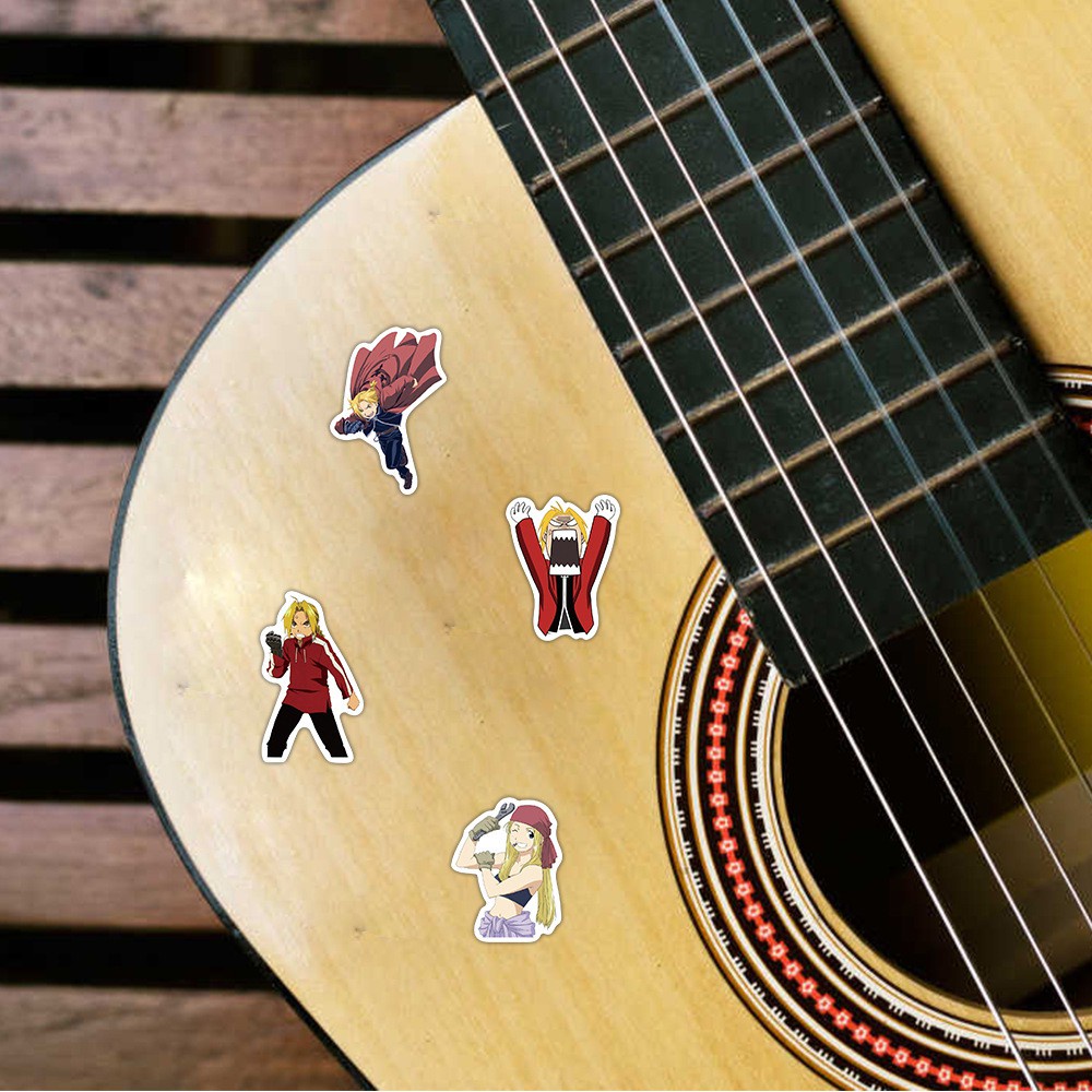 Bộ 50 / 25 / 10 Miếng Dán Hoạt Hình Fullmetal Alchemist Chống Thấm Nước Dùng Trang Trí Vali / Laptop / Ván Trượt