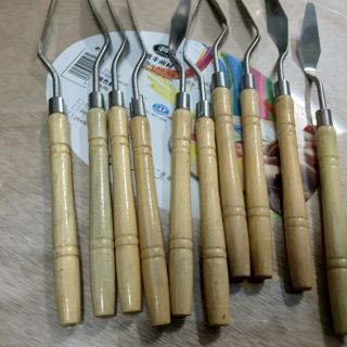 Bay Vẽ Tranh, Chộn Màu, Vít Màu Cán Gỗ Vàng