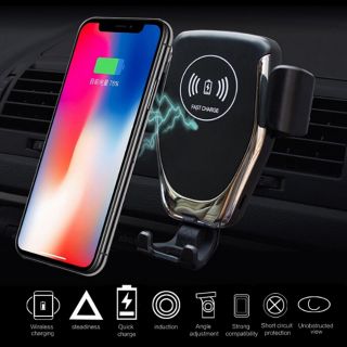Sạc không dây kiêm giá đỡ điện thoại thông minh trên xe ô tô (sạc không dây xe hơi Qi và S5 car wireless fast charger)
