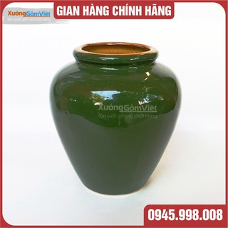 Lu uống bia kiểu mới màu xanh lá đậm, 400ml - hình dáng độc lạ bắt mắt - hàng Bát Tràng chính hãng - XƯỞNG GỐM VIỆT
