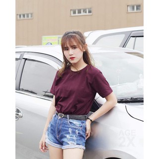ÁO THUN UNISEX #AGE2X MÀU ĐỎ RƯỢU