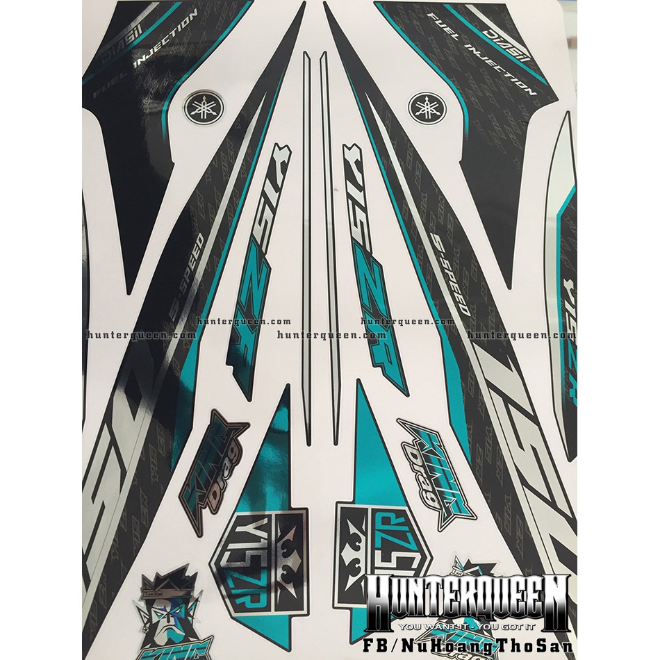 Tem Exciter 150. Tem rời CROM, Y15ZR xanh. Dán xe đen. Xe màu khác vui lòng inbox