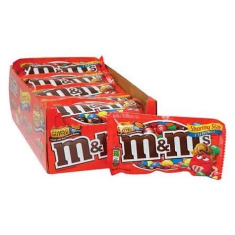 (Giá Sỉ) Kẹo Socola M&amp;M's Nhân Bơ Đậu Phộng Mỹ 1.108,8g (24 gói x 46.2g)