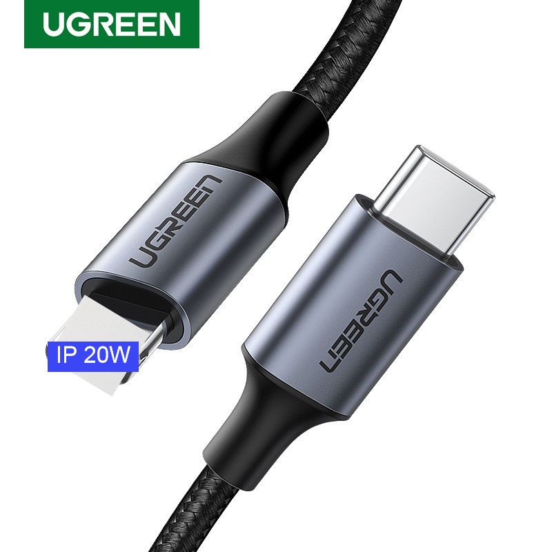 Dây sạc nhanh 20w Ugreen, type c to Ip, sạc nhanh, không nóng bảo hành 12 tháng