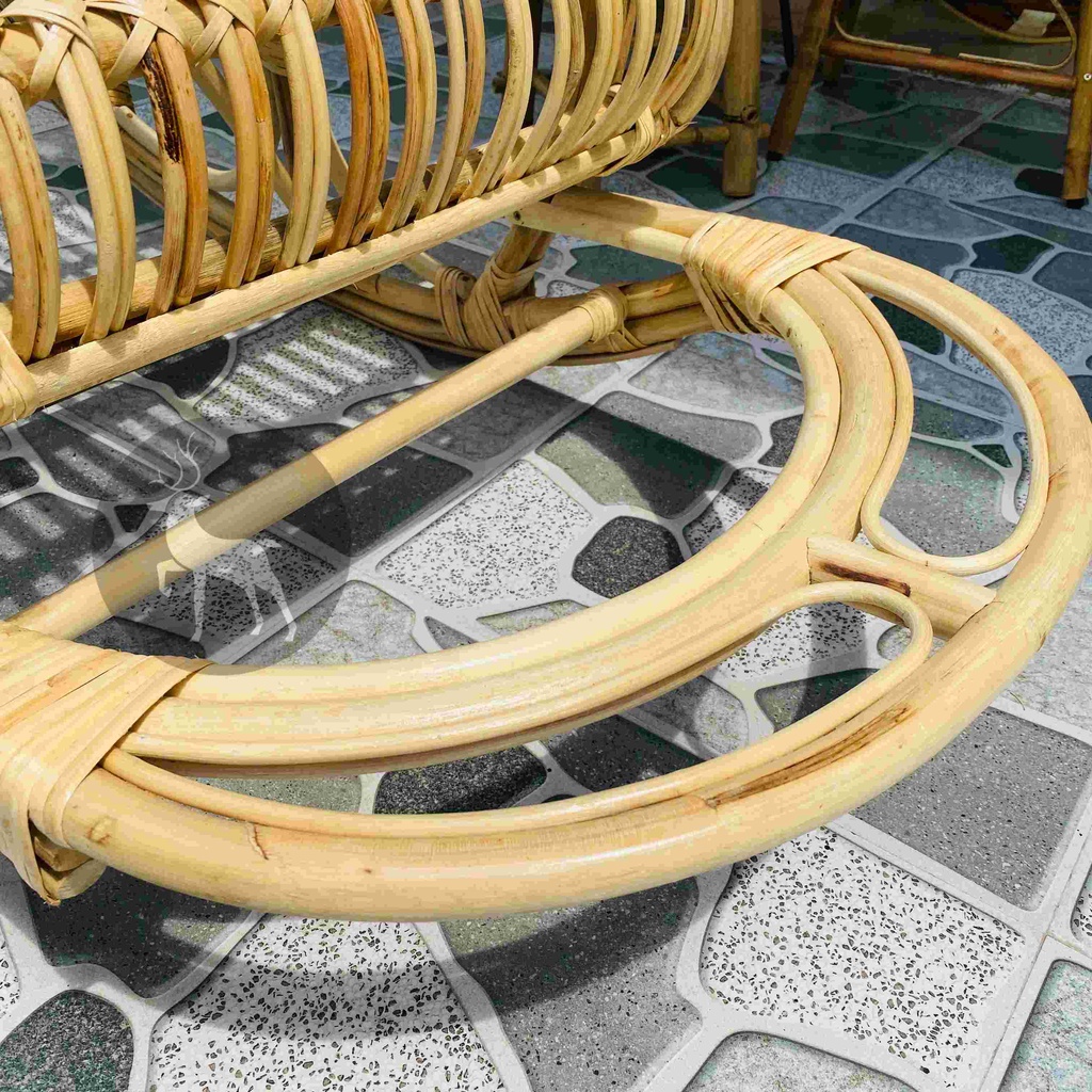 Ghế mây thư giãn bập bênh ngoài trời kèm nệm - Sản phẩm chuẩn kích thước dành cho người lớn đọc sách từ HOME MÂY