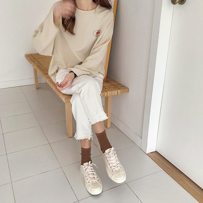 Tất Nữ Cổ Cao Cotton Màu Trơn Phong Cách Hàn Quốc Vớ Cao Cổ Nữ Nhiều Màu Hàn Quốc