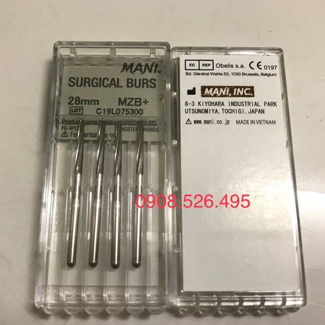 Mũi phẫu thuật Mani (vĩ 4 mũi) Surgical Burs