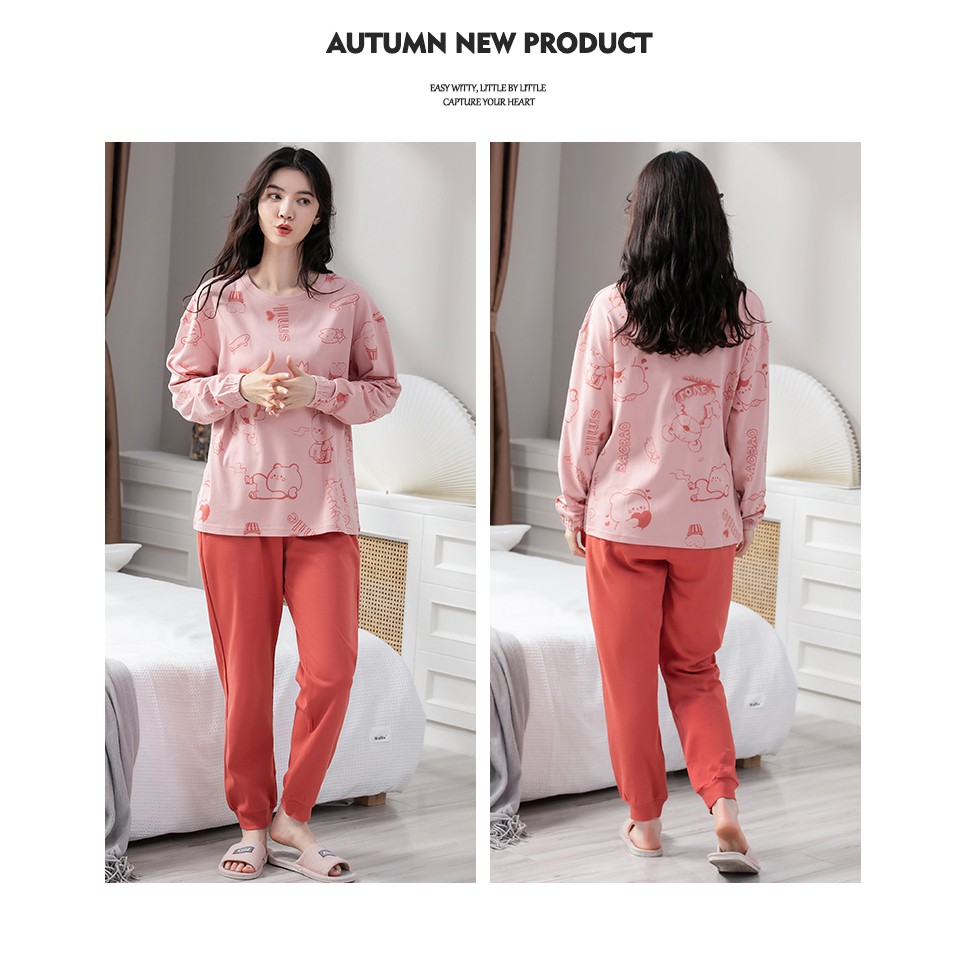 Đồ mặc nhà nữ thu đông chất cotton mịn đẹp - MH5126