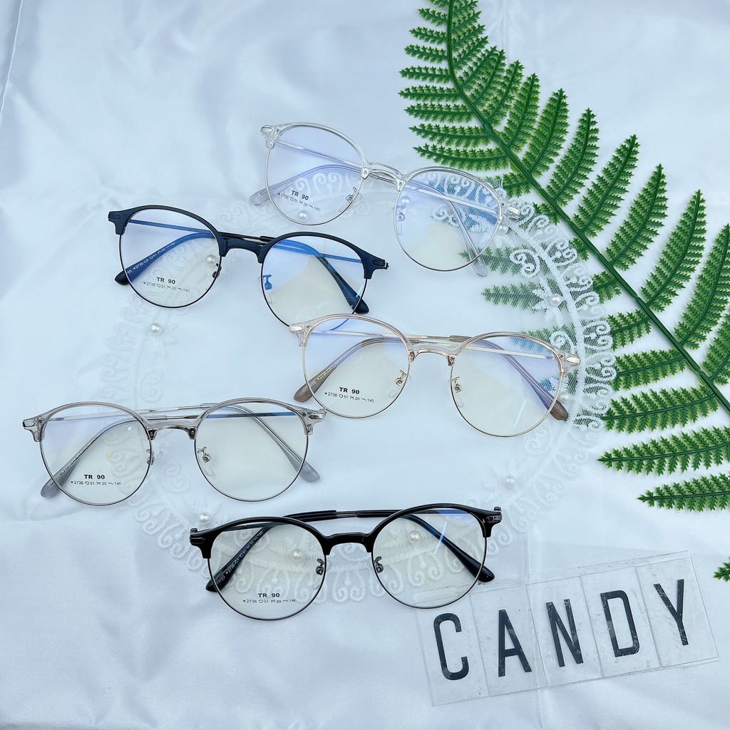 Gọng kính cận nam nữ mắt tròn kim loại thời trang 2736 - Tiệm kính Candy | BigBuy360 - bigbuy360.vn