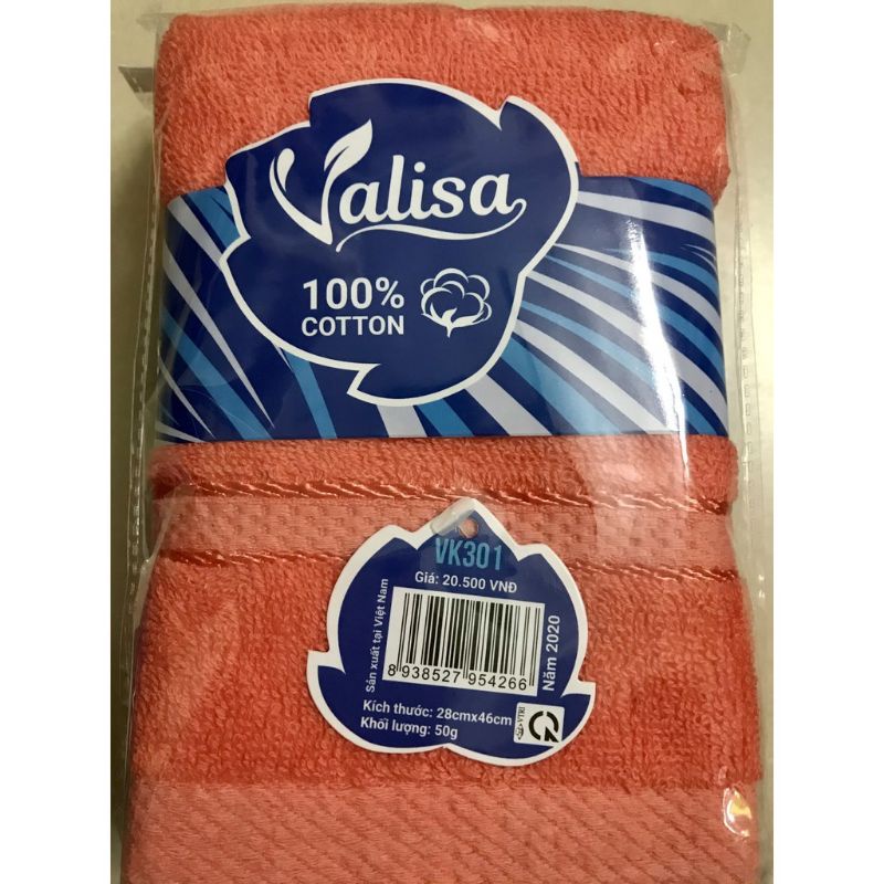 Khăn mặt Valisa VK301 100% cotton, kích thước  28x46cm