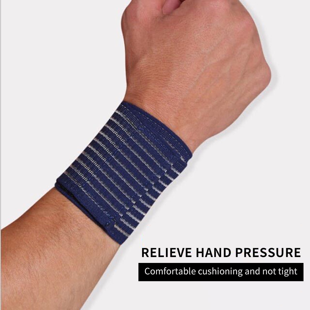 1 Băng Quấn Cổ Tay Co Giãn Bằng Cotton Dùng Tập Thể Thao / Tennis / Thể Hình