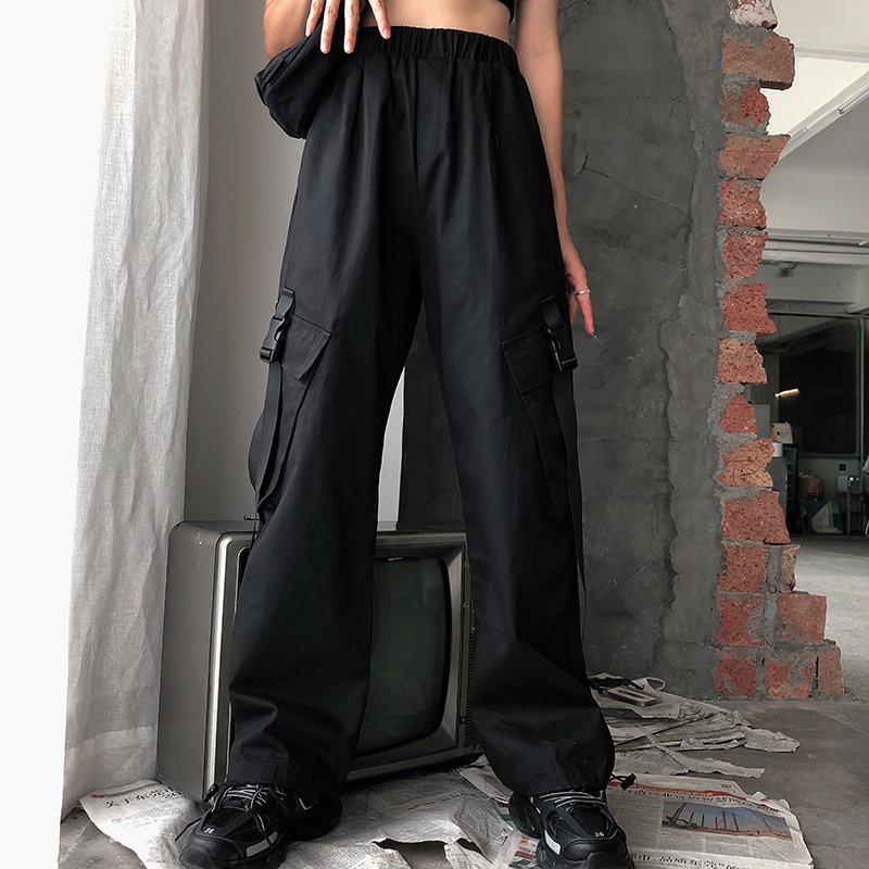 Quần jogger kaki nam nữ túi hộp phối dây 2 bên/ Quần kaki dáng dài ống suông ulzzang_xuongmaythuhien | BigBuy360 - bigbuy360.vn