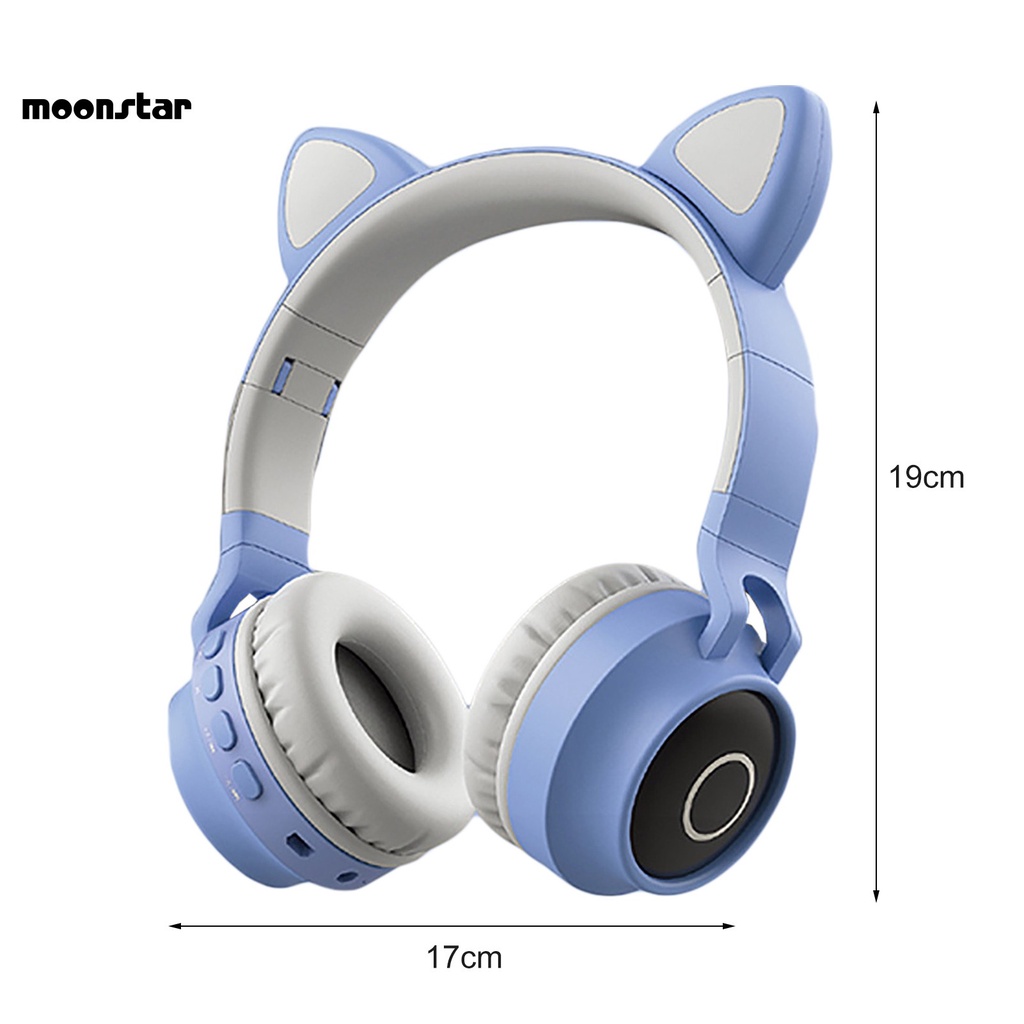 MS   Fine Workmanship Headphone Mini Bluetooth Cat Ear Headset Stable Performance for Girl