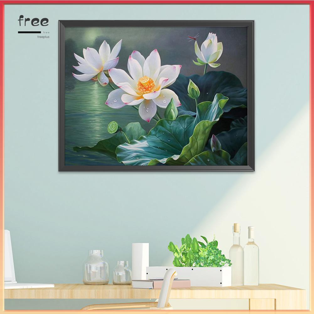 Tranh Thêu Chữ Thập Hình Hoa Sen 11ct 50x40cm | BigBuy360 - bigbuy360.vn