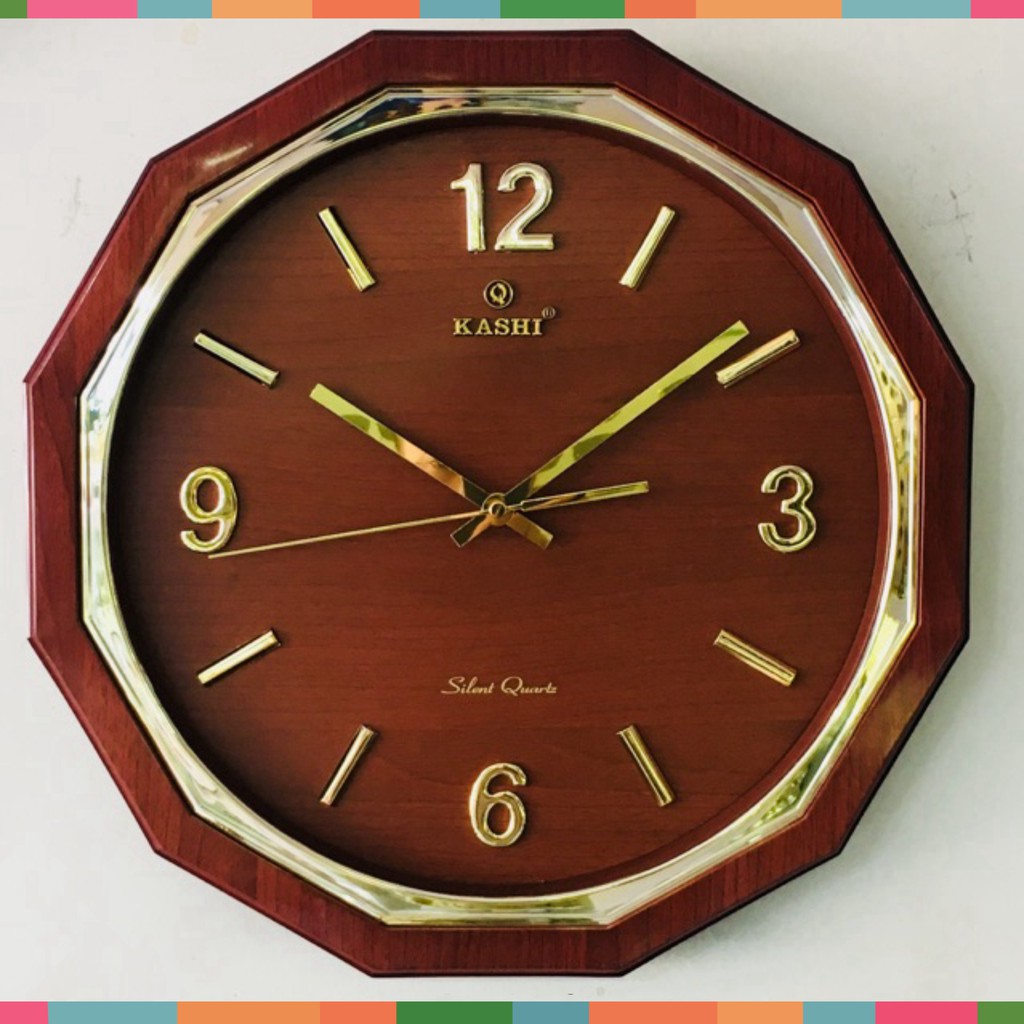 Đồng hồ treo tường K107 kim trôi chạy êm , tặng pin panasonic