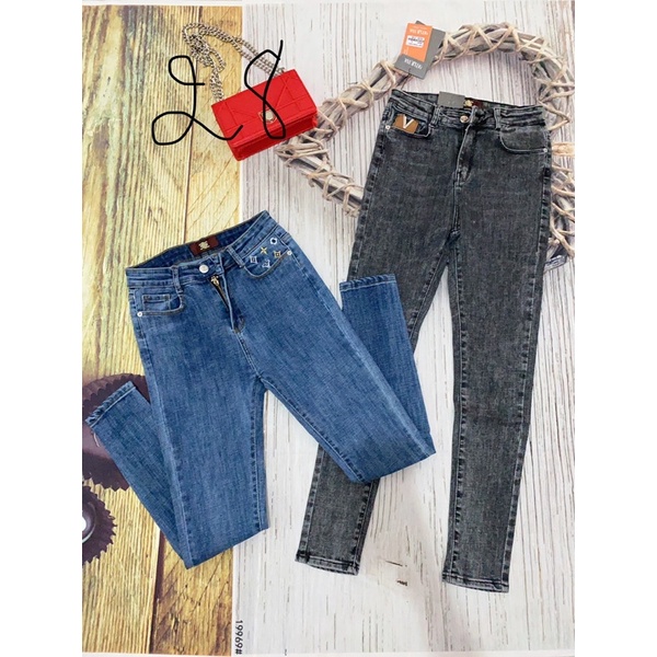Quần Jean nữ lưng cao,quần jean nữ kiểu co giãn hàng Quảng Châu L1, sang chảnh
