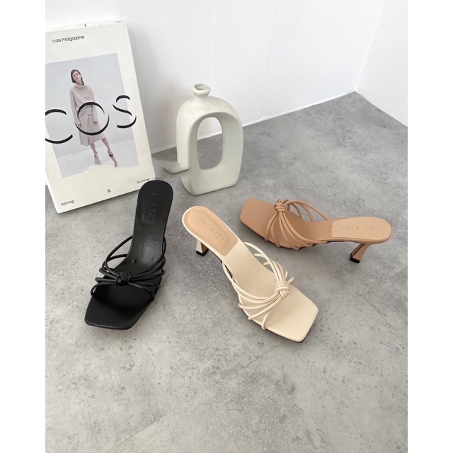 Guốc nữ cao gót đan dây