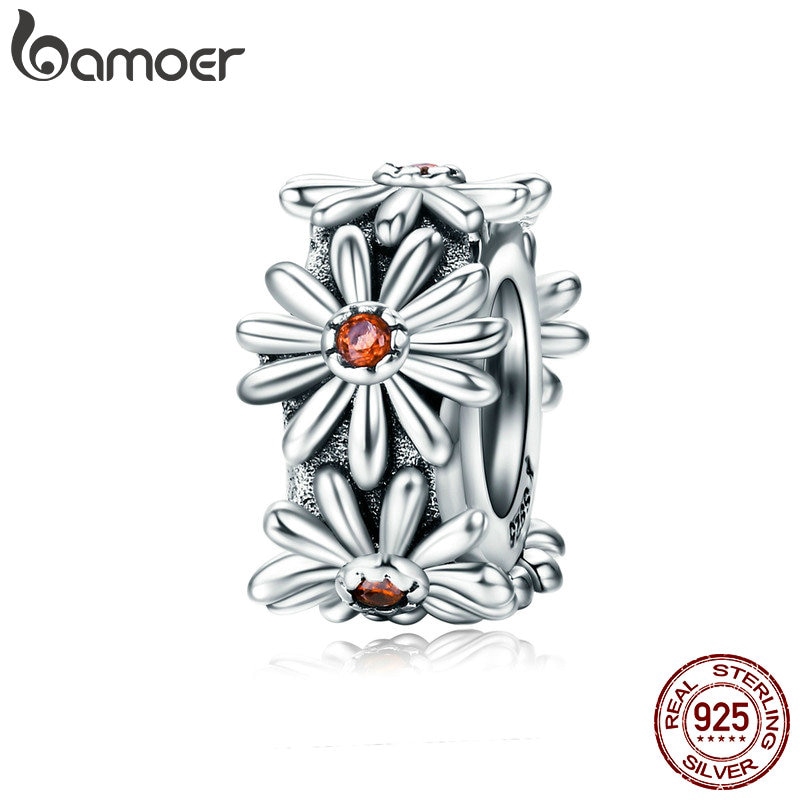 Hạt charm Bamoer trang trí vòng tay hình hoa cúc dễ thương