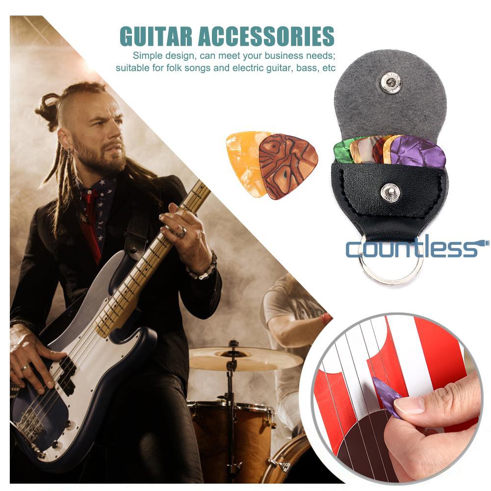 Móc Chìa Khóa Da Kèm Miếng Gảy Đàn 0.46mm Cho Đàn Guitar