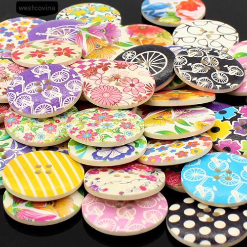 Set 25 Cúc Áo Gỗ 30Mm 4 Lỗ Chuyên Dụng Cho Thợ May Vá