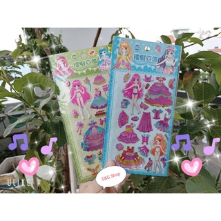 Sticker 5D phản quang công chúa cho bé gái
