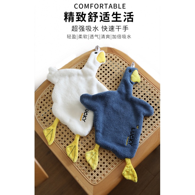 Khăn Lau Tay Treo Tường Hình Vịt Hoạt Hình Đáng Yêu