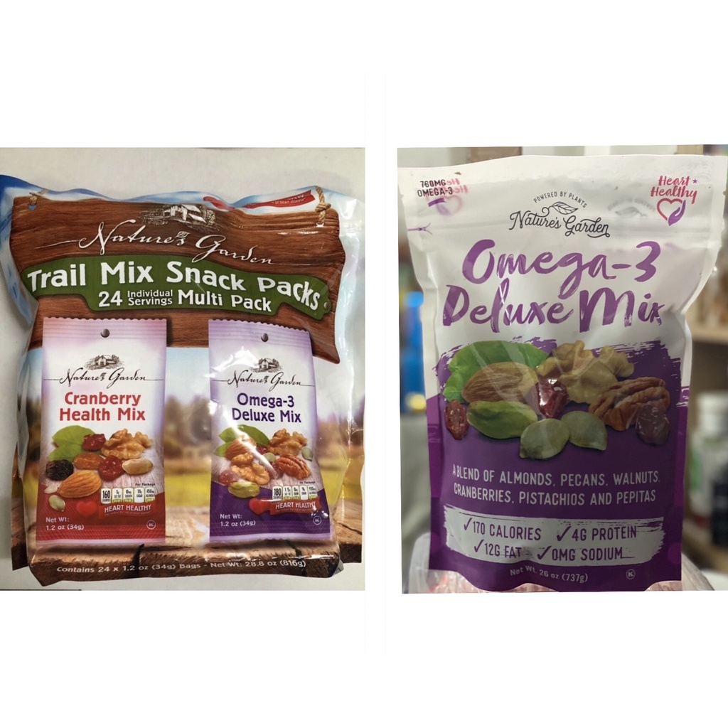 Hạt sấy khô tổng hợp Nature’s Garden Trail Mix Snack Packs 816g - Mỹ