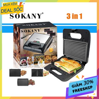 Kẹp nướng bánh mỳ Sandwich Sokany 3 trong 1