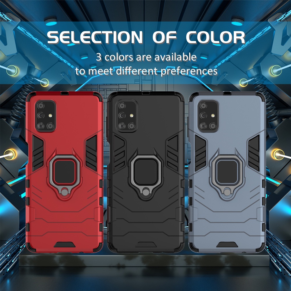UFLAXE ốp lưng điện thoại áo giáp cứng chống sốc có đế nhẫn cho Samsung Galaxy M51 M31 M21 M31S M21S M11 M01 Core
