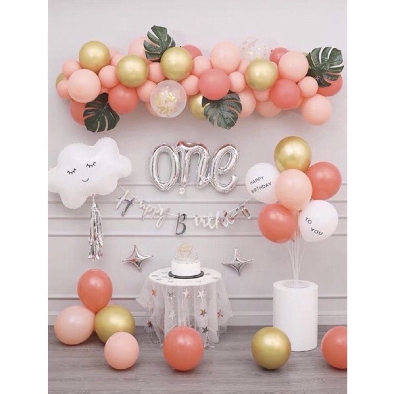 [ Tặng Bơm + Keo Dán] Sét Bóng Trang Trí Sinh Nhật HOT