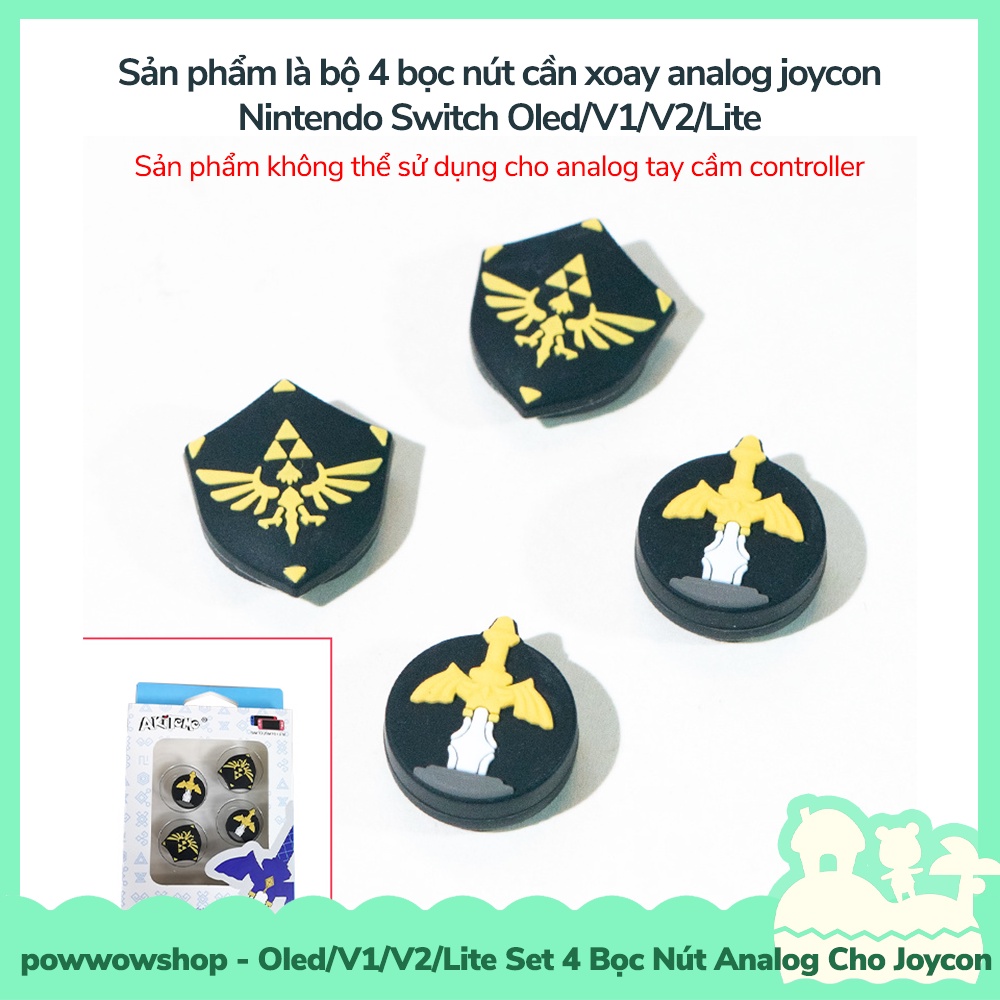 [Sẵn VN - Hỏa Tốc] Oled/V1/V2/Lite Set 4 Bọc Nút Analog Joycon Cho Máy Game Cầm Tay Nintendo Switch Phong Cách Zelda