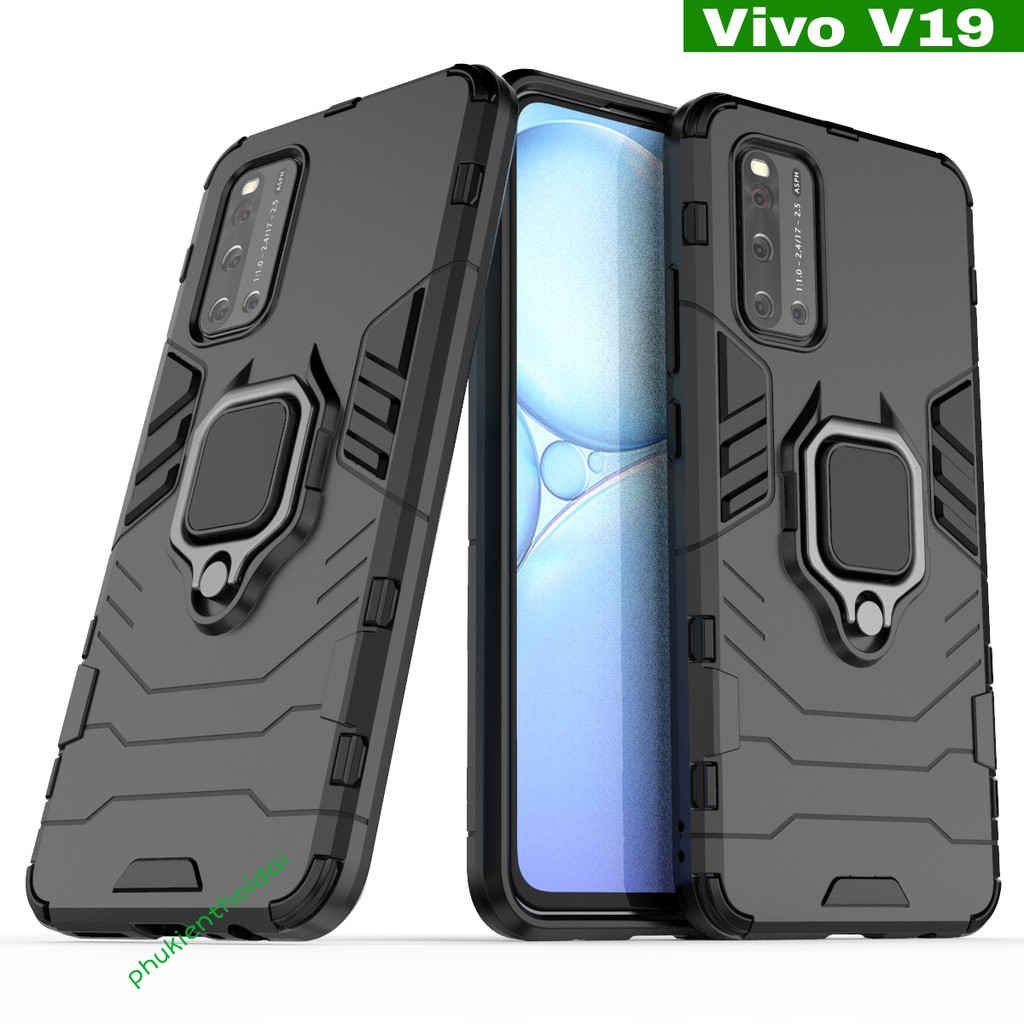 Ốp lưng Vivo V19 chống sốc Iron Man Iring cao cấp giá đỡ mặt lưng xem phim siêu bền