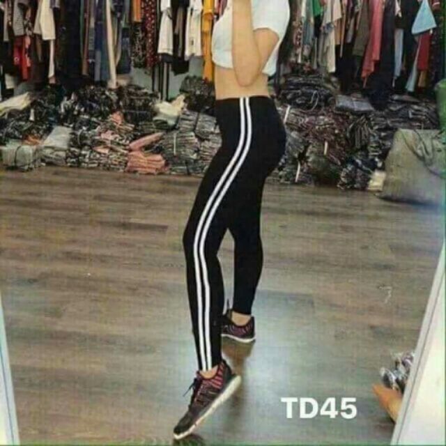 Quần Legging 2 sọc trắng