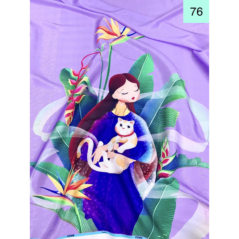 Vải lụa may áo dài, váy, sơ mi, tiệm vải của Hạp, mã 76,1 khoang 2m, lụa vân xương cá chất mềm mịn