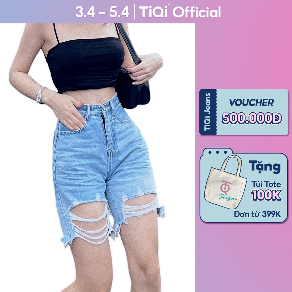 Quần jean ngố nữ lưng cao TiQi Jeans N212 | BigBuy360 - bigbuy360.vn