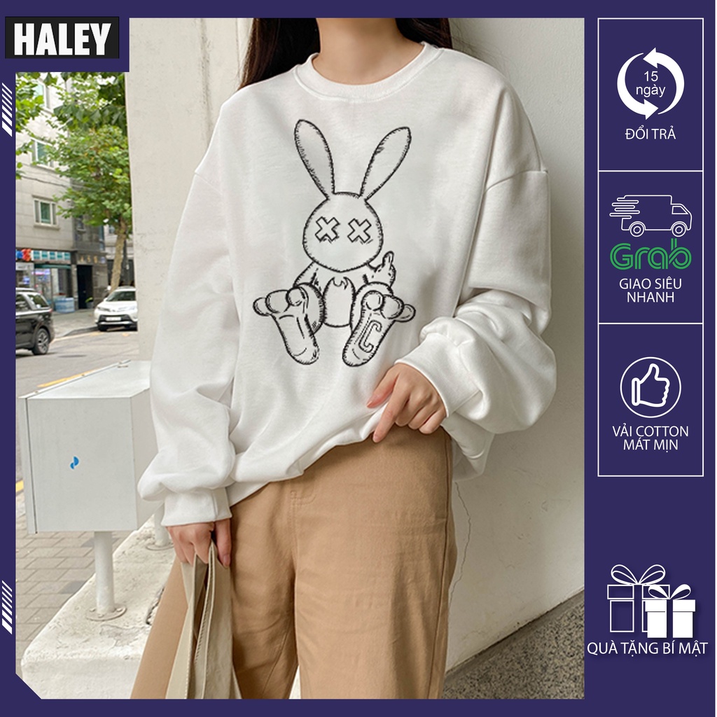 Áo Sweater  rabbit Nam Nữ unisex Chất nỉ bông đẹp thu đông phong cách Hàn Quốc cá tính mã HD267 Quà tặng ngẫu nhiên