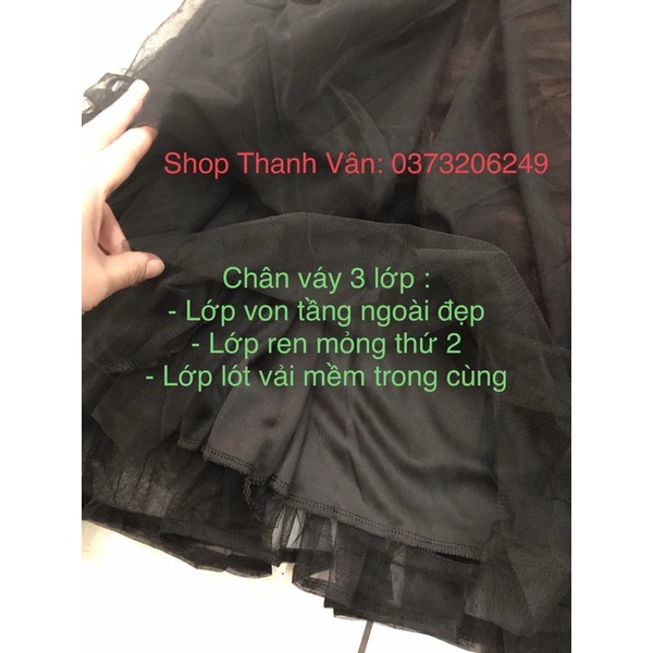 Chân váy xoè dáng dài ren von tầng siêu đẹp | BigBuy360 - bigbuy360.vn