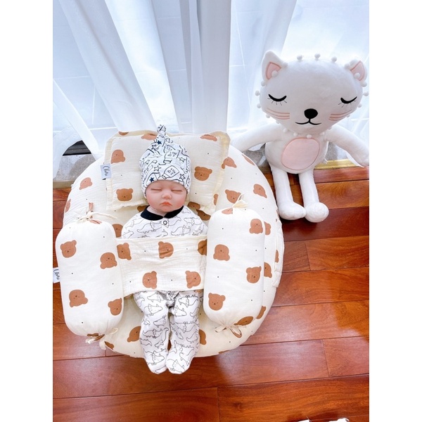 Gối chặn chống giật mình ruột bông kèm gối [ Babyboo]