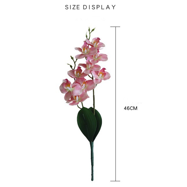 Cành Lan Hồ Điệp cao cấp bằng Silicol 2 Nhánh như thật 100% - Hoa lụa cao cấp - Hoa giả trang trí nhà đẹp, sự kiện
