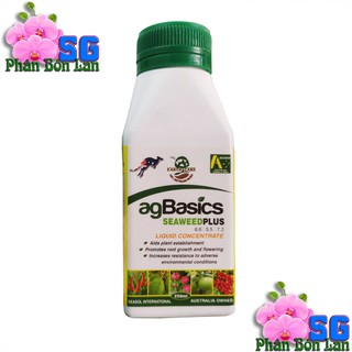 Phân bón hỗn hợp npk úc agbasics seaweedplus chai 250ml – mập mầm, to hoa, dày cánh, phân bón hỗn hợp npk úc