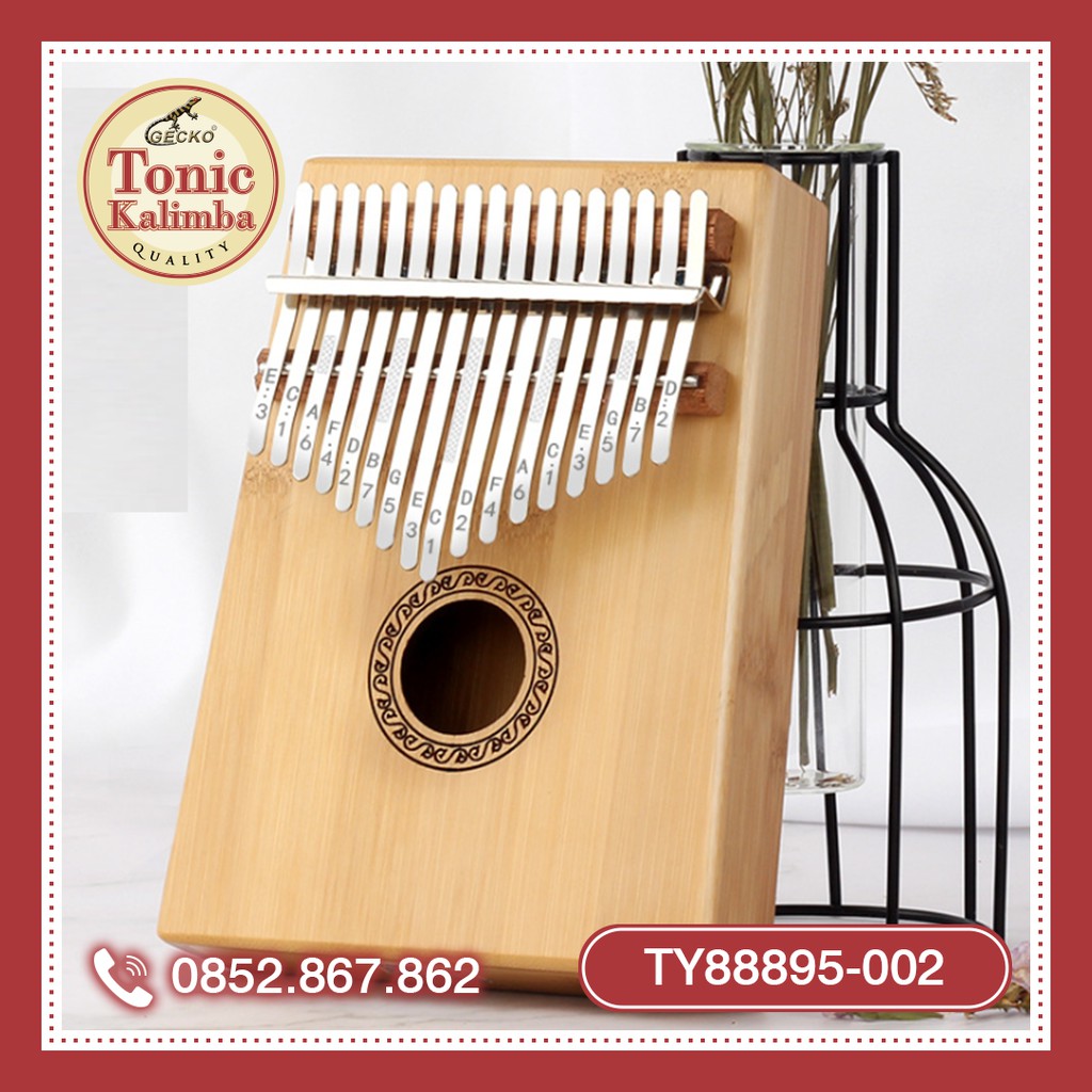 [CÓ SẴN] Đàn kalimba 17 phím gỗ tre vàng đầy đủ phụ kiện, âm chuẩn TY88895-002