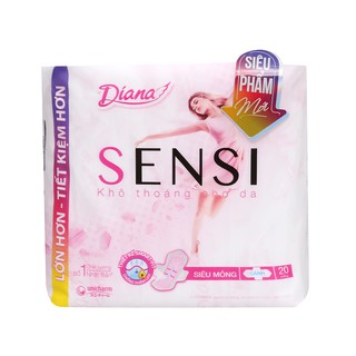 Băng vệ sinh Diana Sensi khô thoáng cho da gói 20 miếng