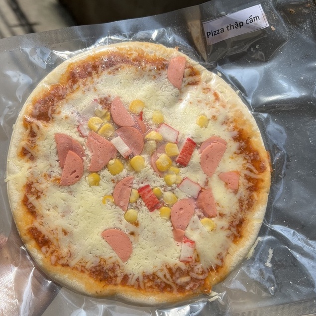 Pizza mini size 16 cm làm sẵn cực nhiều phô mai vị thập cẩm