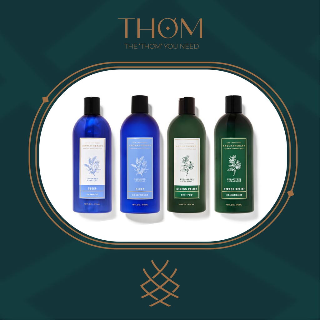 EUCALYPTUS SPEARMINT | LAVENDER VANILLA | Gội Xả Thư Giãn Bath Body &amp; Work Aromatherapy 475ml