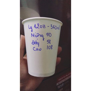 100 Ly giấy 360ml - Ly giấy trắng 12oz - Ly giấy đựng cafe