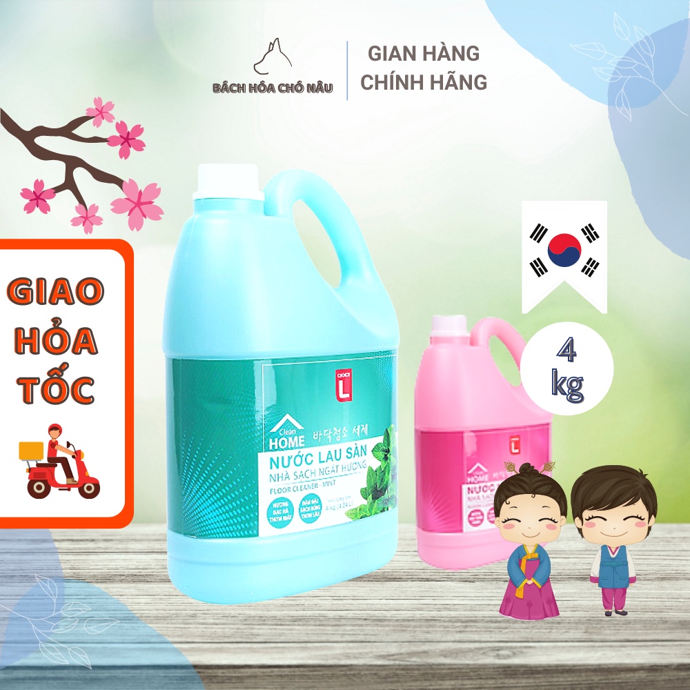 Nước Lau Sàn Hàn Quốc Clean Home Choice L 4KG/ Bình Siêu Tiết Kiệm Hương Thơm Ngáy [ Hàng Mới Chính Hãng]